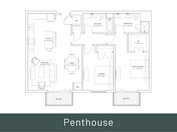 a floor plan of a house with bedrooms and a bathroom