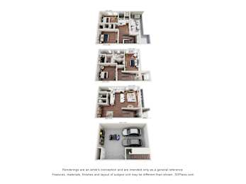 A series of four images showing different floor plans of a house.