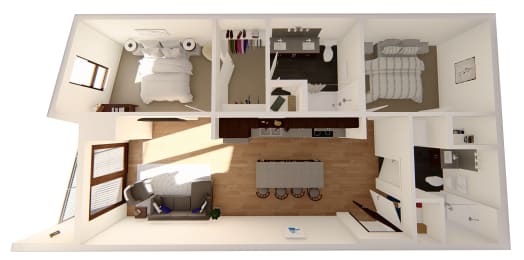 Charlotte 2 bed 2 bath Floor Plan at RoCo Apartments, Fargo, North Dakota 58102