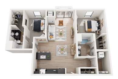 Floor Plan  2 Beds 2 Baths at Riverhouse Apartments, Fargo