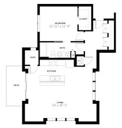 A black and white image of a floor plan for a house.