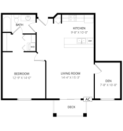  Floor Plan 1x1 Den