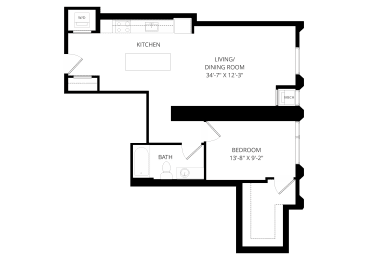  Floor Plan One Bedroom - a04