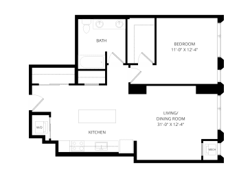  Floor Plan One Bedroom - a07
