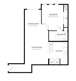 a floor plan of a bedroom apartment