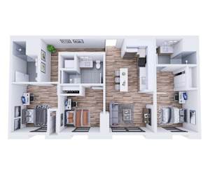 a floor plan of a house with a wooden wall