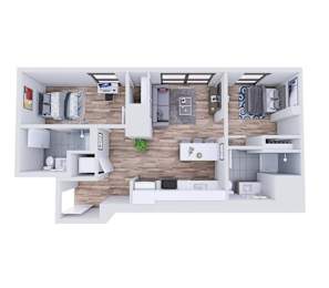 a floor plan of a 3 bedroom apartment