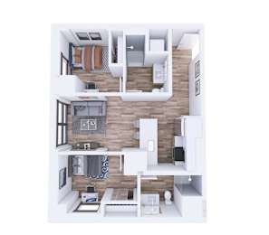 a floor plan of a 1 bedroom apartment