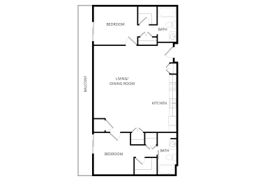 a floor plan of a 1 bedroom floor plan