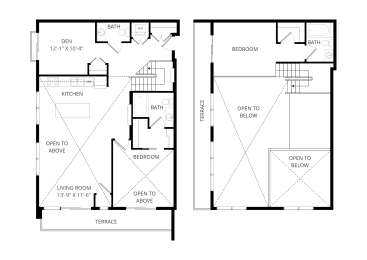 two floor plan of a house with two different floors with different bedrooms and a garage