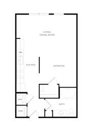a floor plan of a 1 bedroom floor plan