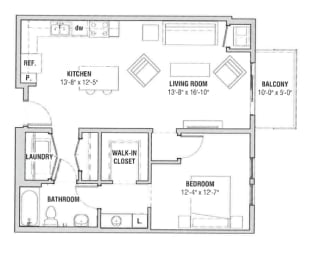  Floor Plan 1x1 A and B
