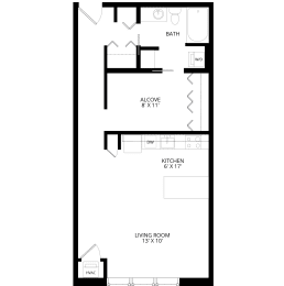  Floor Plan Studio Alcove E6
