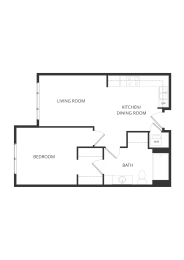  Floor Plan Frederick 1C 1x1