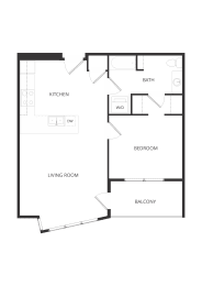  Floor Plan Frederick 1H 1x1
