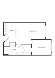  Floor Plan Frederick 1L 1x1