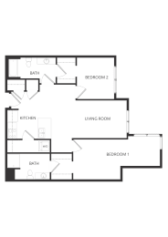  Floor Plan Frederick 2A 2x2