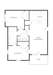  Floor Plan Two Bedroom x One Bathroom