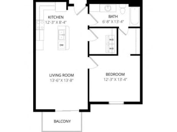  Floor Plan B 1x1