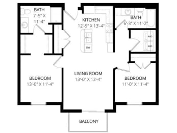  Floor Plan C 2x2