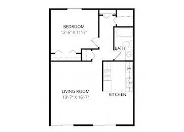  Floor Plan 1 Bedroom