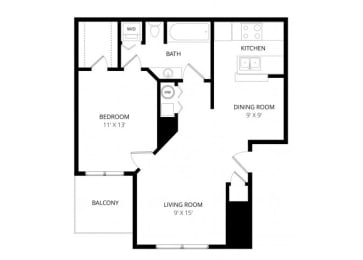  Floor Plan One Bedroom A