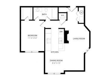  Floor Plan One Bedroom C