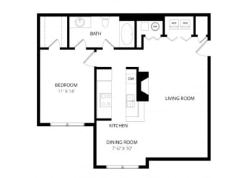  Floor Plan One Bedroom F