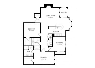  Floor Plan Three Bedroom