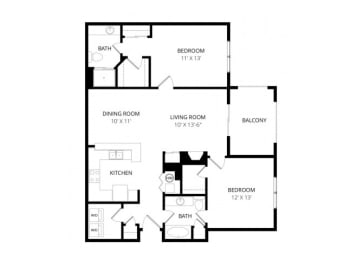  Floor Plan Two Bedroom C