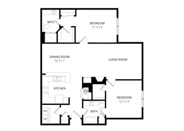 Floor Plan Two Bedroom D