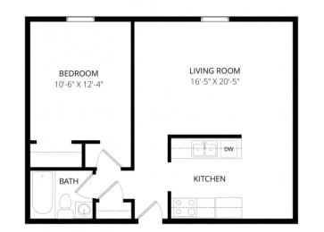  Floor Plan One Bedroom