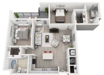 a floor plan image of the aviary in houston, tx