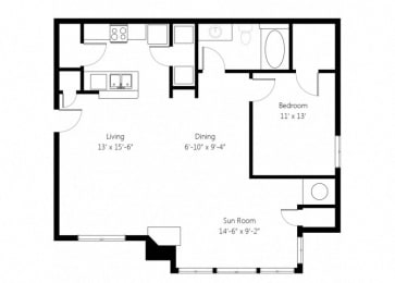 a floor plan of a home with a small footprint
