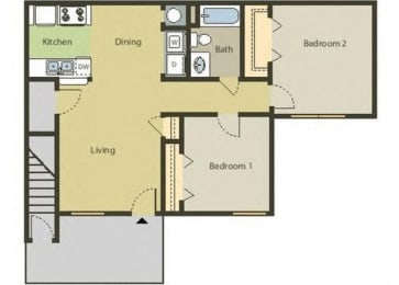 a floor plan of a home with a staircase