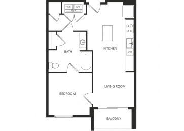 this is a photo of a 1 bedroom floor plan at the biltmore apartments in d