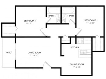  Floor Plan 2x2