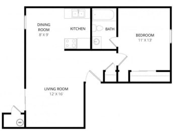  Floor Plan 1x1 A