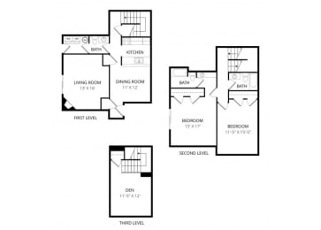  Floor Plan Triple Townhome