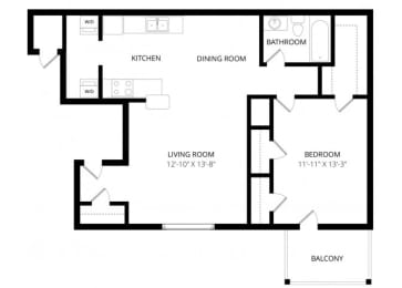  Floor Plan 1x1