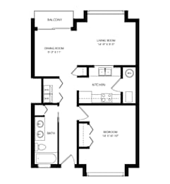 A black and white image of a floor plan for a home.
