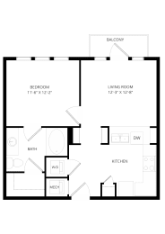 a floor plan of a bedroom apartment