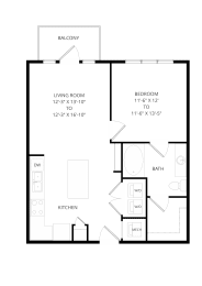 a floor plan of a bedroom apartment