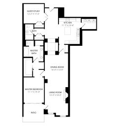  Floor Plan 2 Bed 2 Bath South