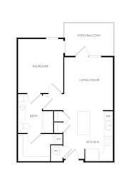  Floor Plan 1x1 B
