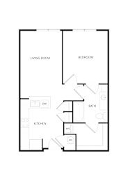  Floor Plan 1x1 H