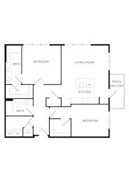  Floor Plan 2x2 D