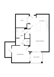  Floor Plan 1x1 Den F