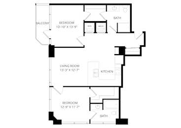 a floor plan of a home with an open floor plan