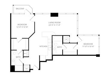 a floor plan of a house with an open floor plan and a staircase